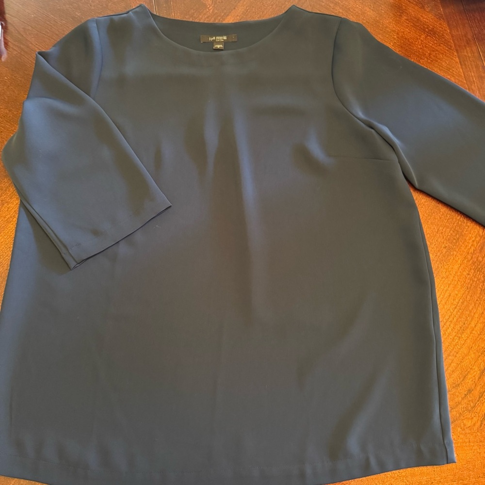 J. Jill Wearever Navy 3/4 Sleeve Blouse